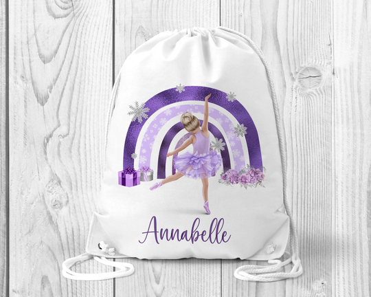 Dance Bag Personalised Ballet Bag, Swimming Kit Backpack, School Pe Drawstring Lilac