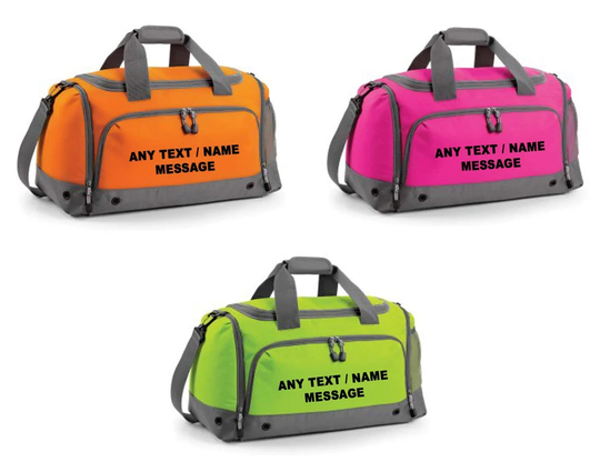 Personalised With Your Own Name/Text Themed Athleisure Holdall Shoulder Strap Gym Water Resistant Outdoor Bag