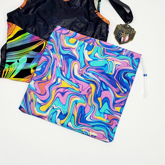 Colorful Swirl Grip Bag, Gymnastics Gymnast Gift, Drawstring Chalk Gift Grips, Holder, Pouch