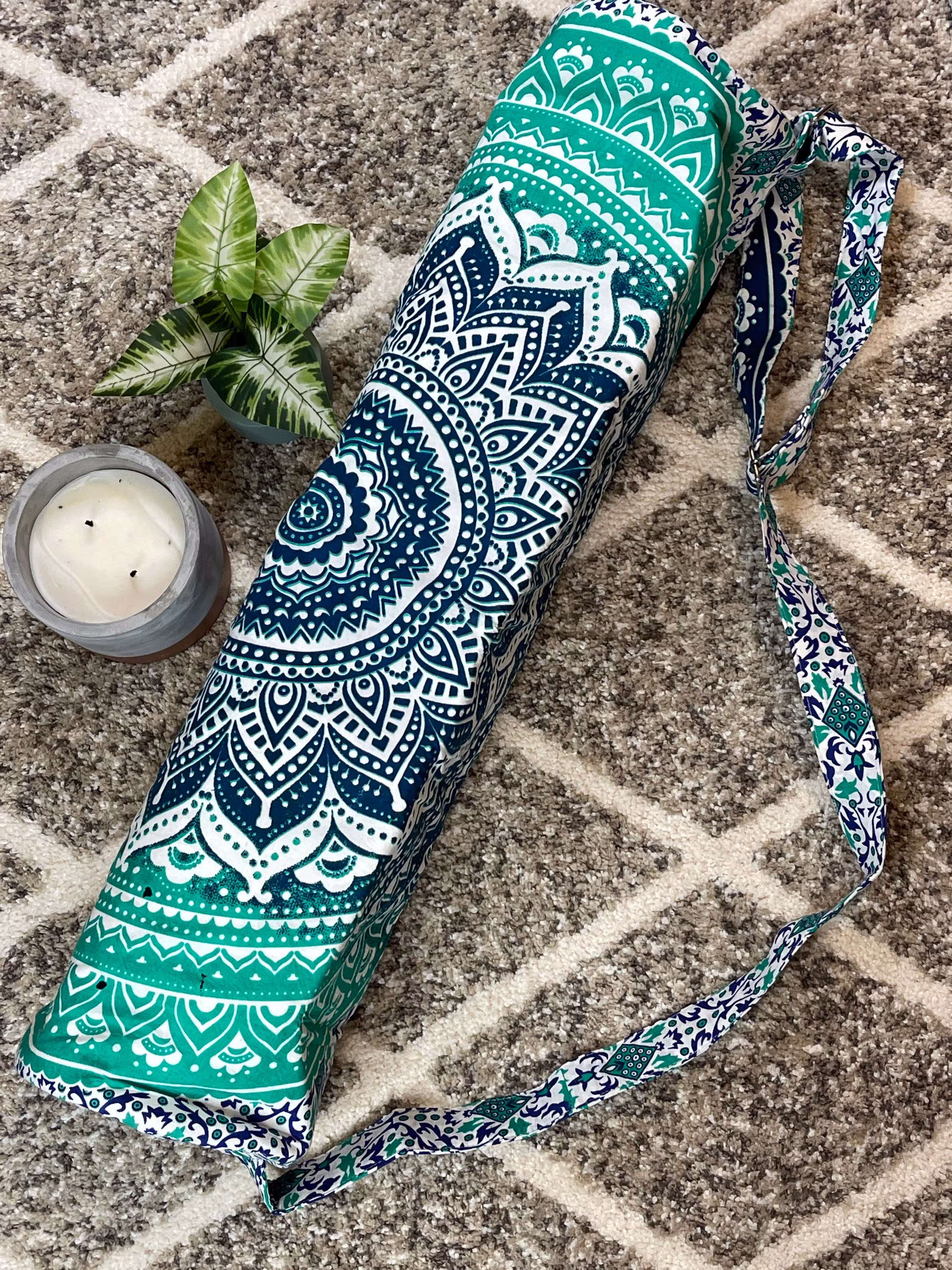 Calming Blue Yoga Mat Bag