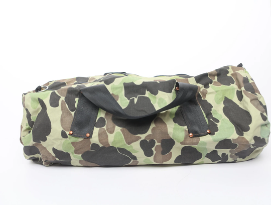 Vintage 1980S Camo Rivet Gym Tote Workout Beach Bag Duffle Camo Military Great Condition