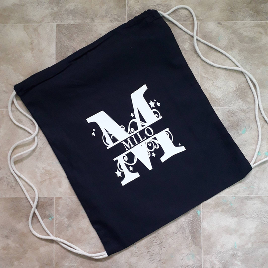 Personalised Gym Bag, Customised Pe Kit Monogram Swimming Back To School Drawstring