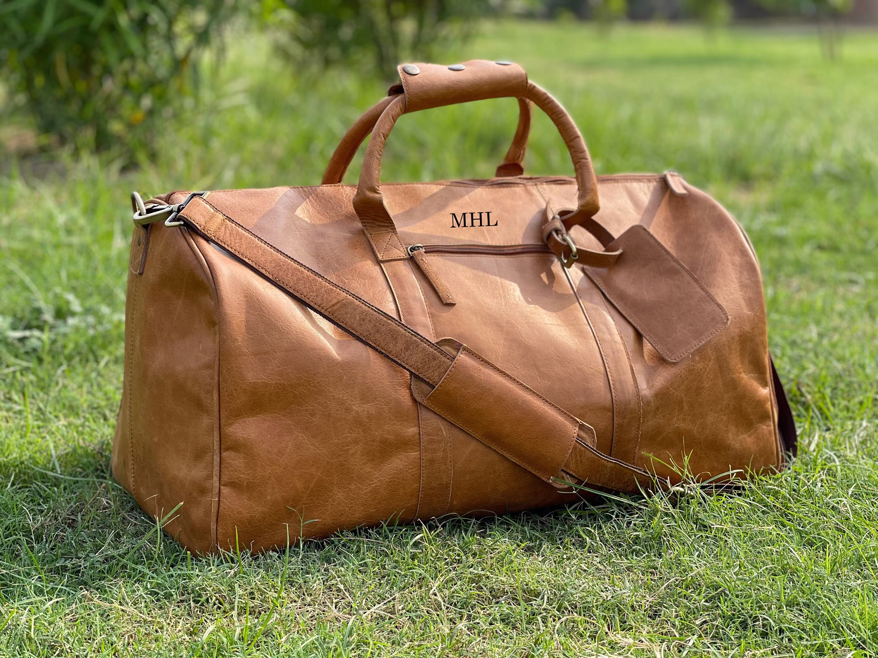 Personalized Mens Travel Bag, Monogrammed Duffel Bag, Weekend Luggage 24