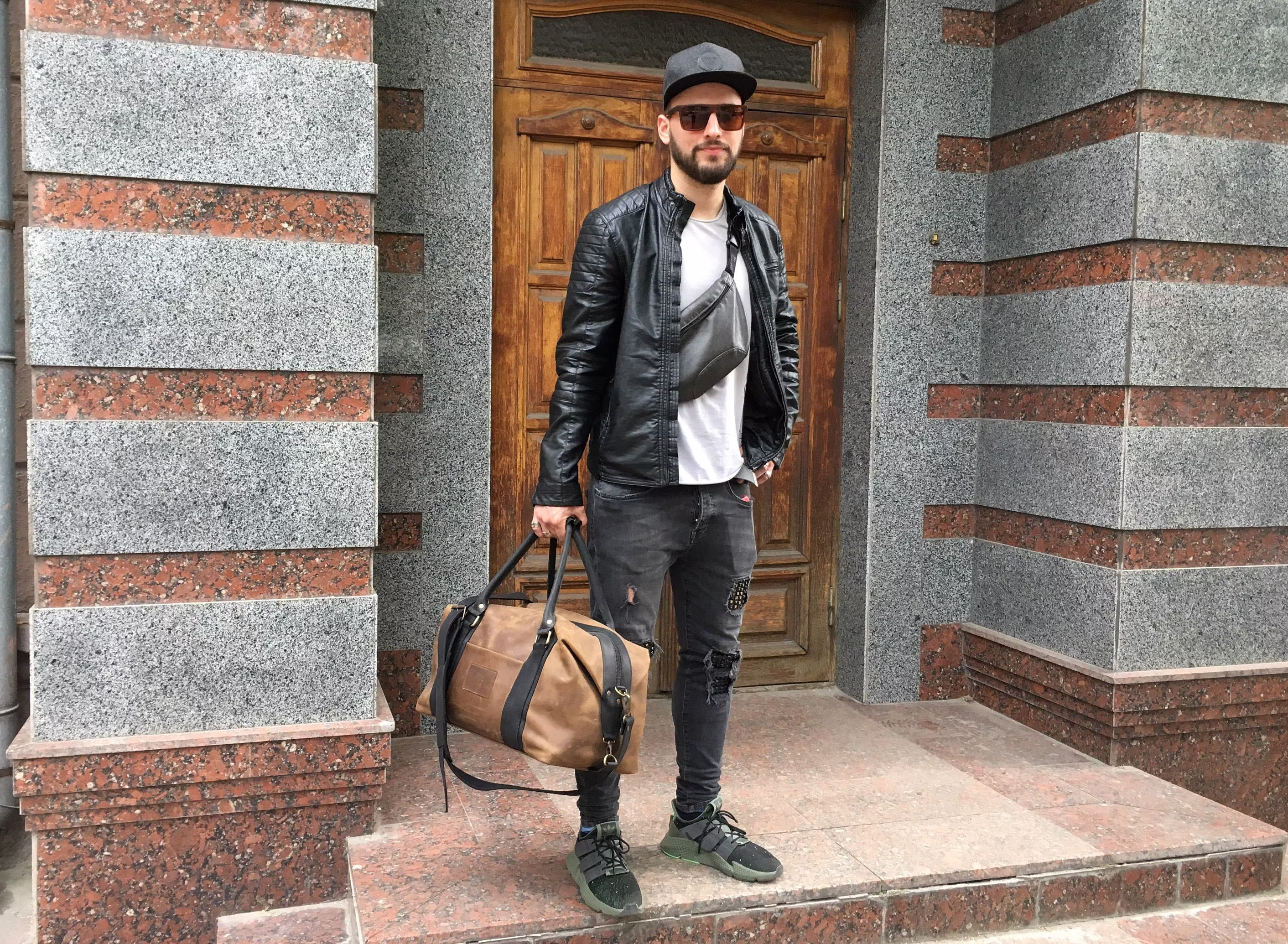 Gym Bag, Travel Leather Duffle Weekender Bag Men, Vintage Leather Weekender Personalized Gym