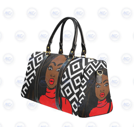 Travel Bag| Flight Carry On Holdall| Overnight Weekend| Sista With Locs| Afro Black Woman| Curly Hair| Girl Magic| Free Shipping