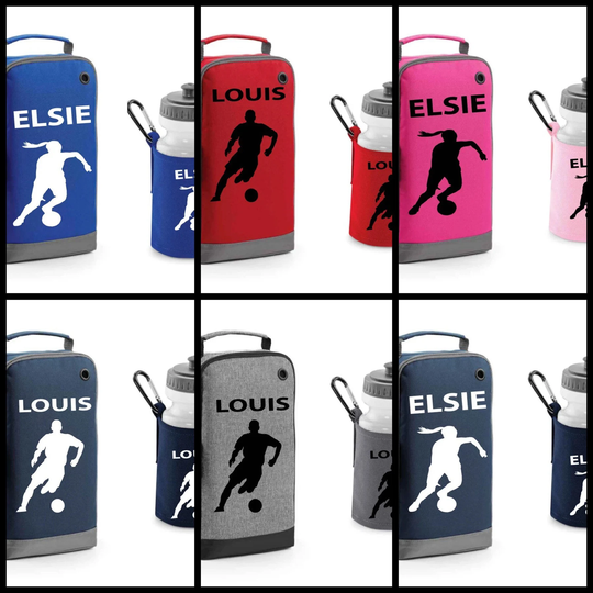 Personalised Football Boot Bag & Bottle Add Your Name Back To School Boy Or Girl Boots Bags Sports Drinks Bottle Bag