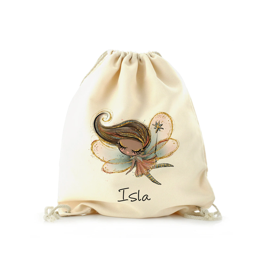 Personalised Fairy Drawstring Bag Customised With Name, Ideal For Kids Dance, Pe & Games