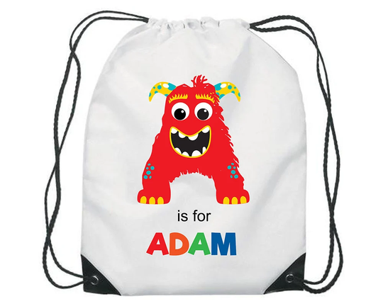 Personalised Monster Gym Bag Pe Sports School Swim Shoe Water Resistant
