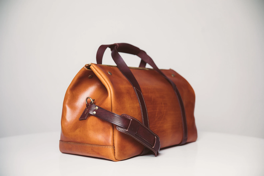 Leather Duffle Bag, Weekender Flight Carry On Tote Bag Gift For Her Him Unisex Full Grain Handmade