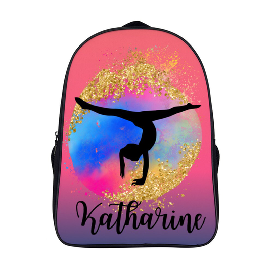Gymnastics Backpack With Name On - Personalised For Gymnasts Gift Gymnast Laptop Large Girls