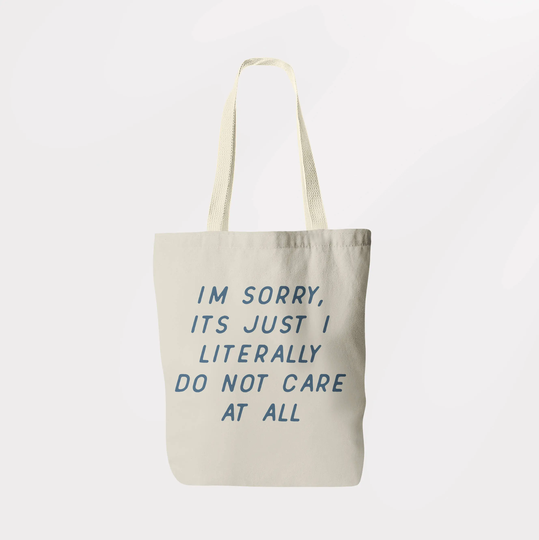 Do Not Care Tote Bag/Shoulder Book Shopping Sachel Graphic Logo Eco Friendly