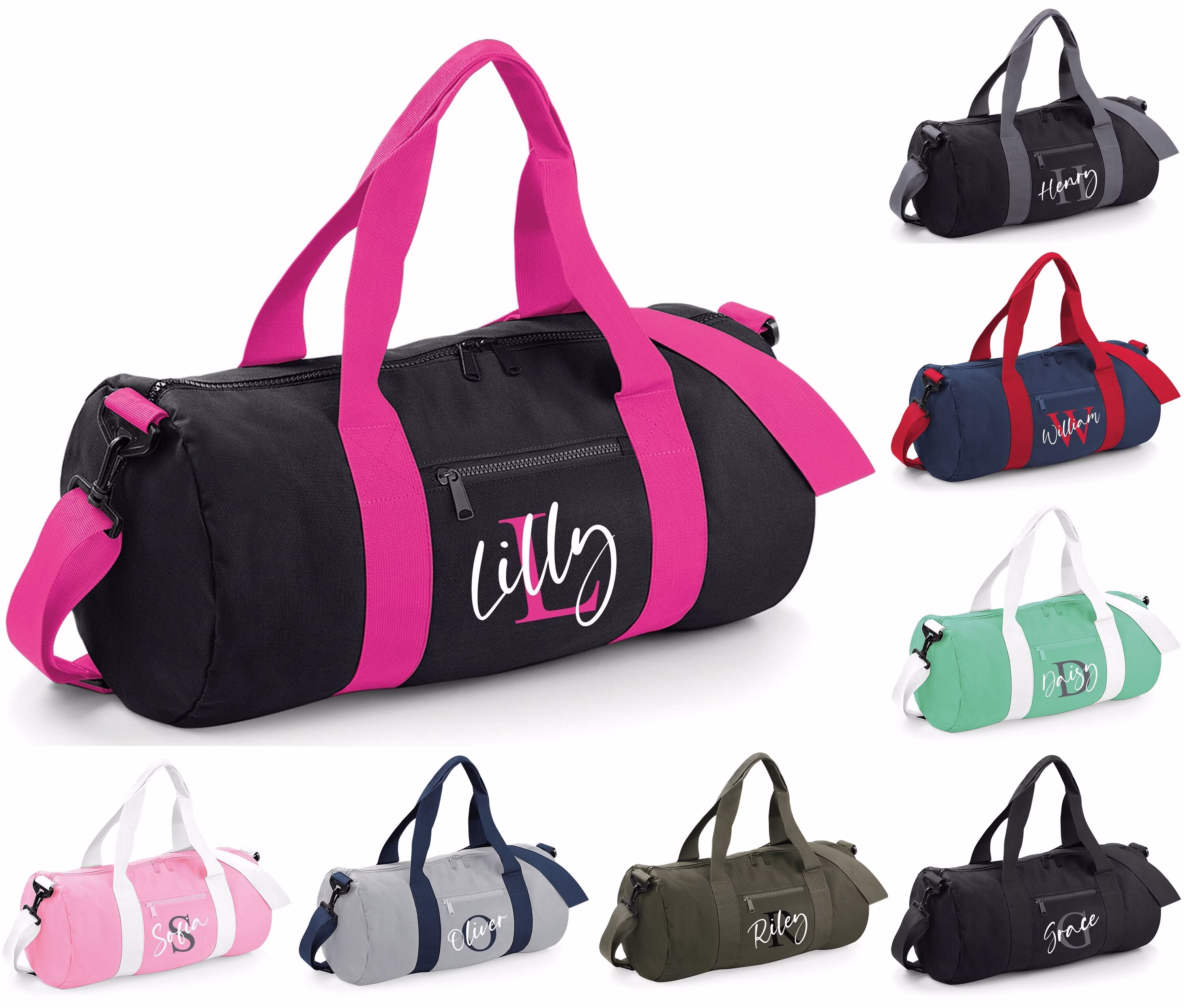 Personalised Initial Name Barrel Bag