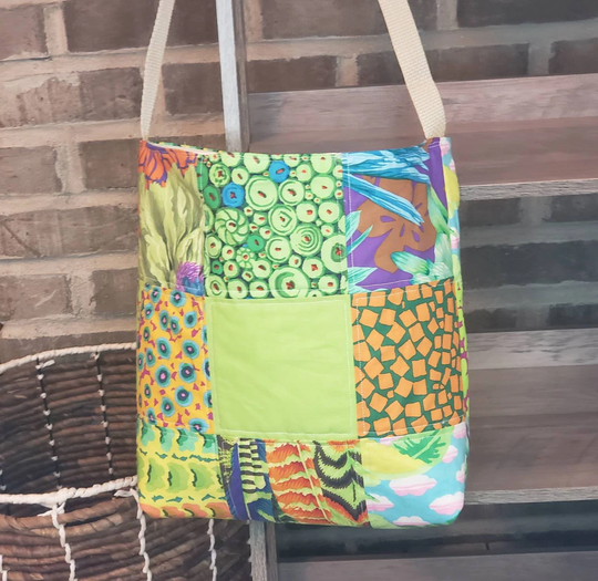 Green Godess Tote, Tropical Beach Bag, Colorful Feather Flower Modern Design, Carry Ipad Or Laptop