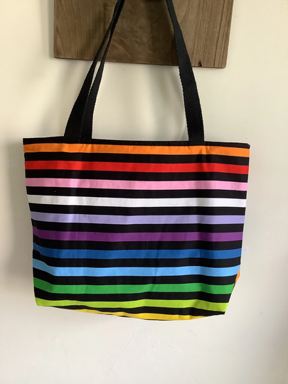 Rainbow Striped Tote Bag