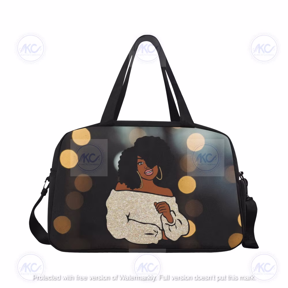 Gym Bag| Overnight Weekend Travel| Twist Out Collection| Flight Holiday Luggage Carry On| Natural Afro Black Woman|Curly Hair| Free Shipping