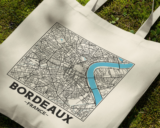 Bordeaux, France, City Street Map Tote Bag [Request Any City]