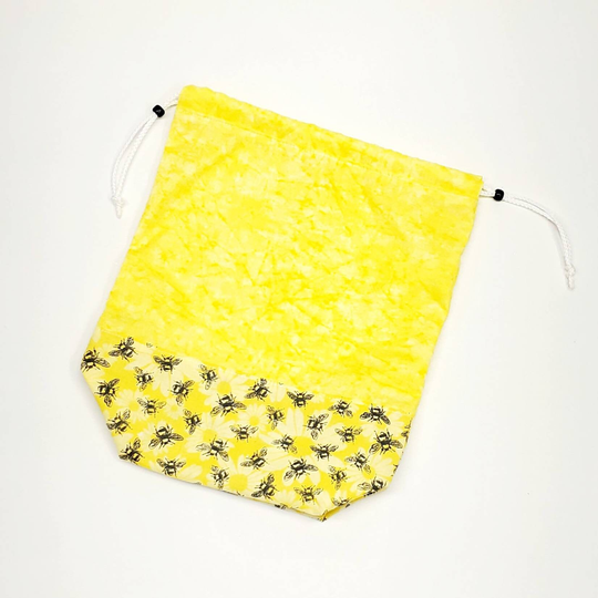 Yellow Bee Grip Bag, Gymnastics Chalk Drawstring Makeup Gift Birthday Bathroom Grips