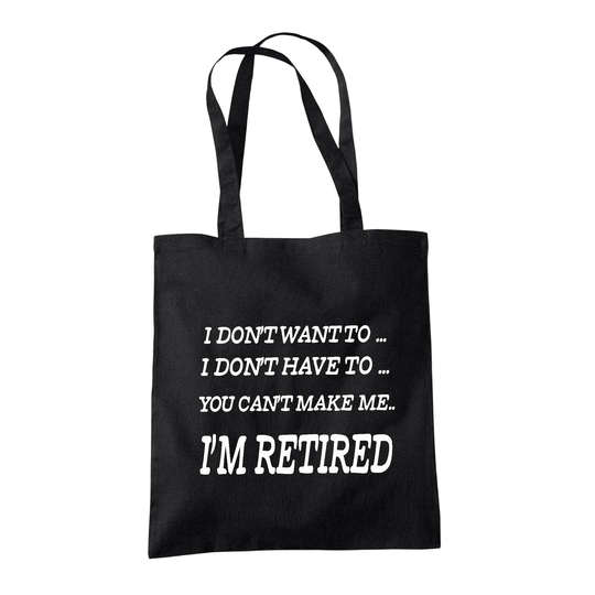 Canvas Tote Bag For Women, Cotton Shoulder Bag, Reusable Shopping Groceries, Book Travel in 6 Colours - I'm Retired