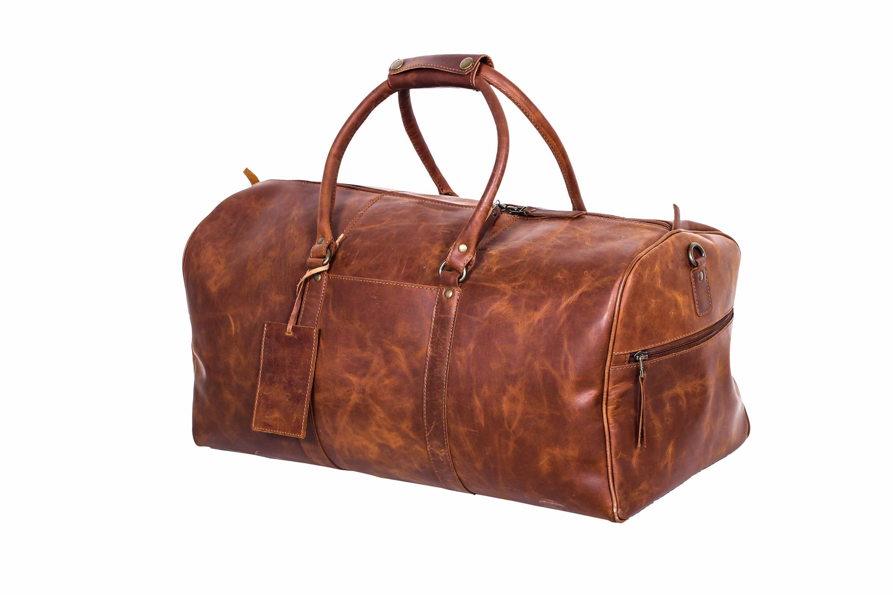 Leather Duffel Bag, Weekender Luggage Duffel, Gym Laptop Duffle Carry On Bag, Travel Handbag, Mens Overnight