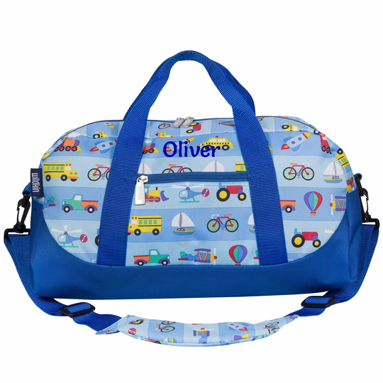Personalised Boys Duffle Bag With Vehicle Design For School, Travel, Weekend | Kids Holdall, Barrel For Sport Sports