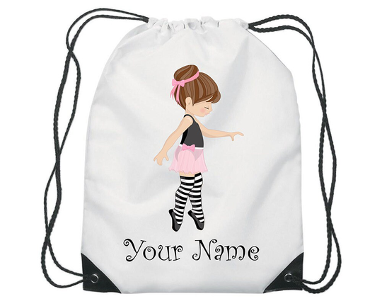 Personalised Ballet Ballerina Gym Bag Pe Dance Sports School Swim Shoe Water Resistant