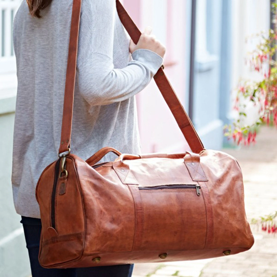 Full Grain Leather Duffel Bag, Weekender Travel Luggage Overnight Duffle Bag Gifts For Him /Her Anniversary
