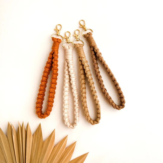 Macrame Wristlet Keychain | Keyring Accessory Teacher Appreciation Stocking Stuffer Christmas Present Gifts For Her