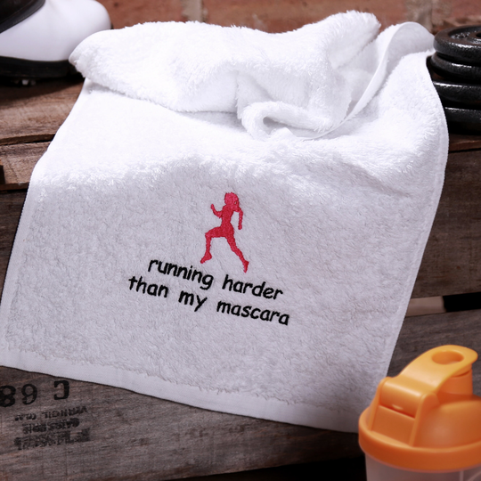 Embroidered Ladies Gym Towel With Funny Quote