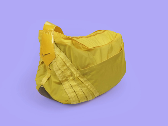 Vintage Y2K Nike Duffel Gym Bag Large Nylon Travel Yellow
