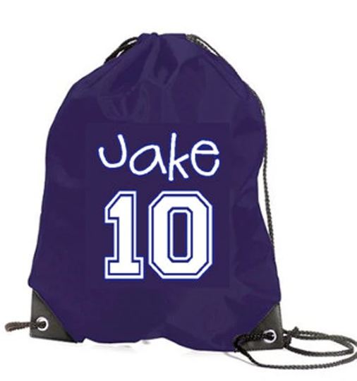 Personalised Kids Gym Bag School Pe - Your Name And/Or Number