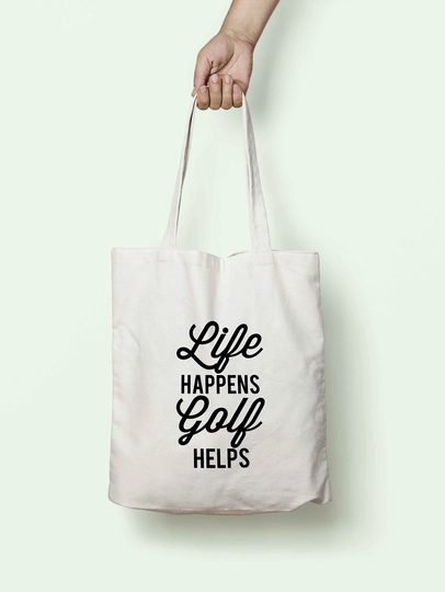 Life Happens Golf Helps Tote Bag Long Handles K2513