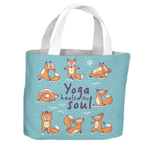 Yoga Heals The Soul Fox All Over Tote Shopping Bag For Life