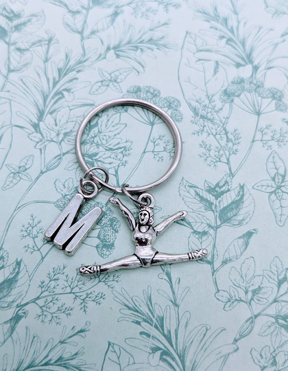 Gymnastics Keychain, Gymnast Keyring, Personalized Gifts, Gymnastics Gym Bag Charm, Sister Birthday