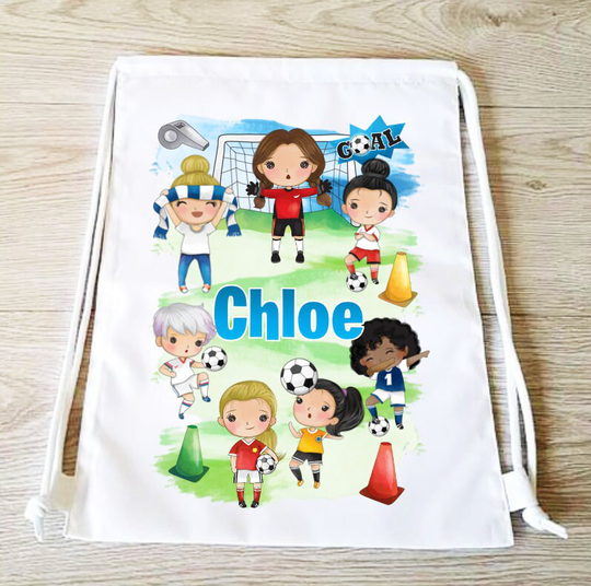 Football Bag Soccer Drawstring Backpack Pe Gym Girls Sports Personalised School
