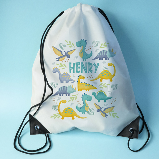 Personalised Dinosaur Swim Bag, Gym Bag , School Pe Bag, Children, Kids