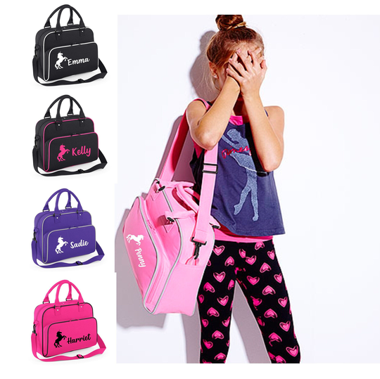Personalised Name Unicorn Junior Dance Bag School Girls Ballet Tap Urban Street Boys Adult Storage Class Kit