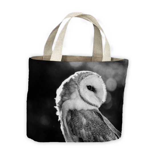 Barn Owl Black & White Tote Shopping Bag For Life - Owls