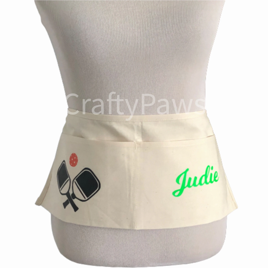 Pickleball Holder Apron , Pickle Ball Accessories Wiffle Pouch Personalize Gift