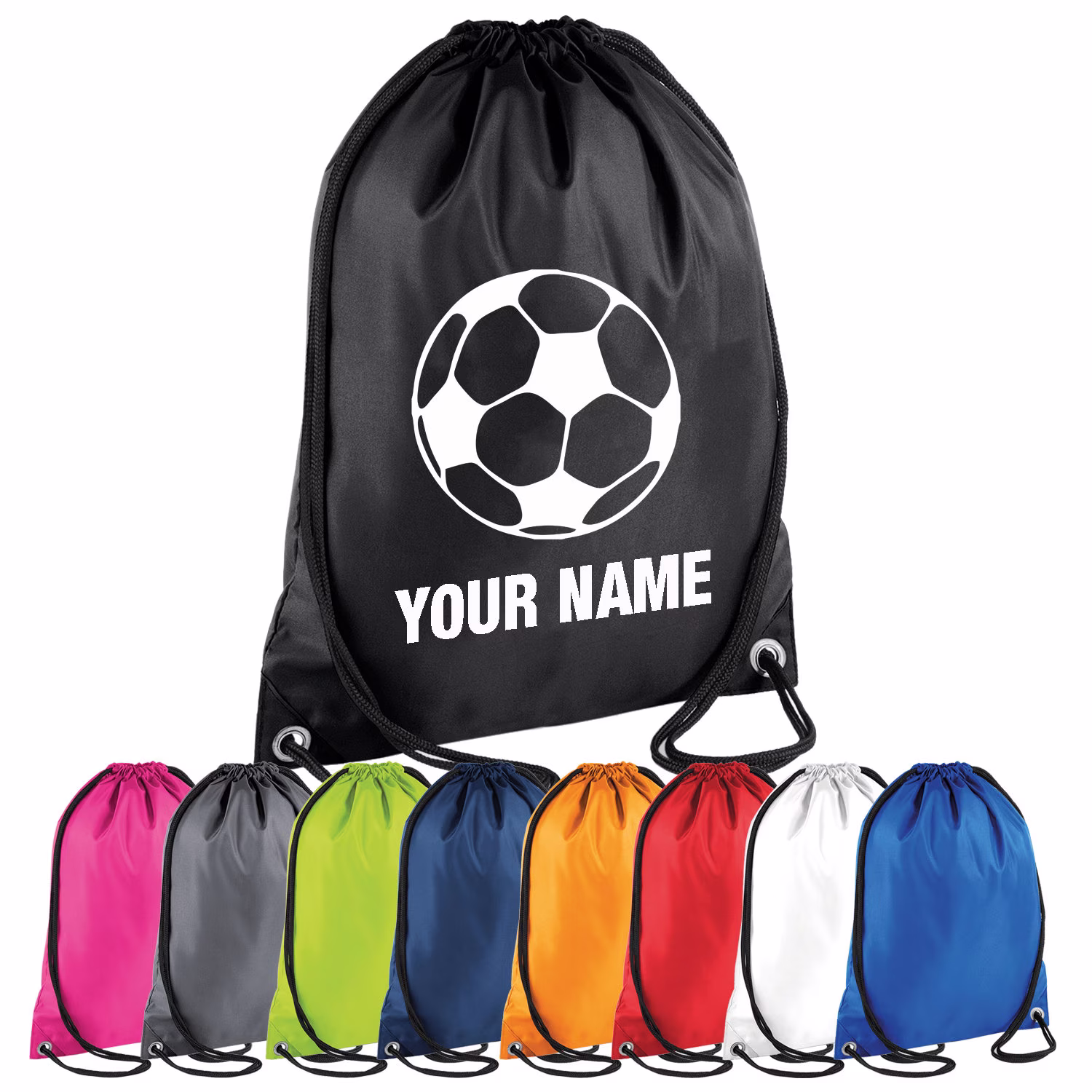 Personalised Football Drawstring Bag - Custom Pe Gym Sports