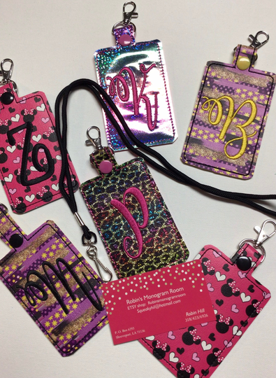 Personalized Embroidered Lanyard Badge ID Holder, Backpack Tag