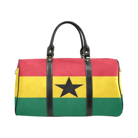 Unique Travel Bag| Ghana West Africa| Stylish Holdall Duffel Overnight Weekend Holiday Carry On| Flag Gift| Black Star Gift