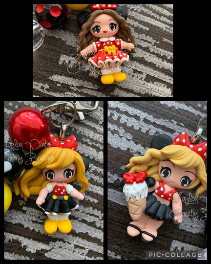 Minnie Mouse Girl Inspired Bubblegum Keychain