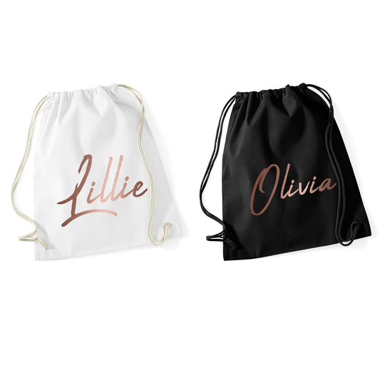 Personalised Rose Gold Name Gymsac