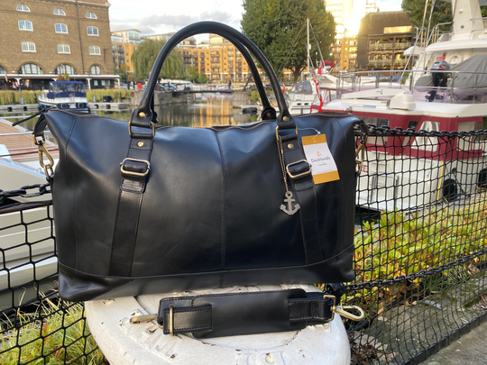 Workout Bag, Gym Bag, Genuine Leather Cabin Luggage, Workout Overnight Holdall Travel Holiday Office Bag UK