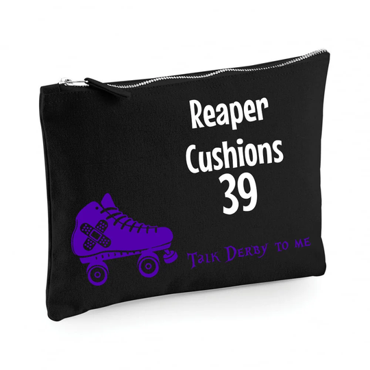 Personalised Black/Pink/Grey Roller Derby Skating Bearings Accessories Bag With Zip