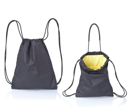 Black Canvas Drawstring Backpack Tote Convertible Purse On Sale