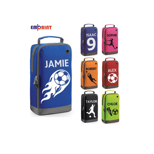 Personalised Football Boot Bag Boys Girls Customised Kids School Pe Sports Gym Shoe Kit