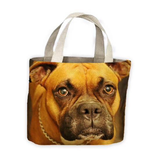 Boxer Dog Face Tote Shopping Bag For Life - Cute Pet Boxers