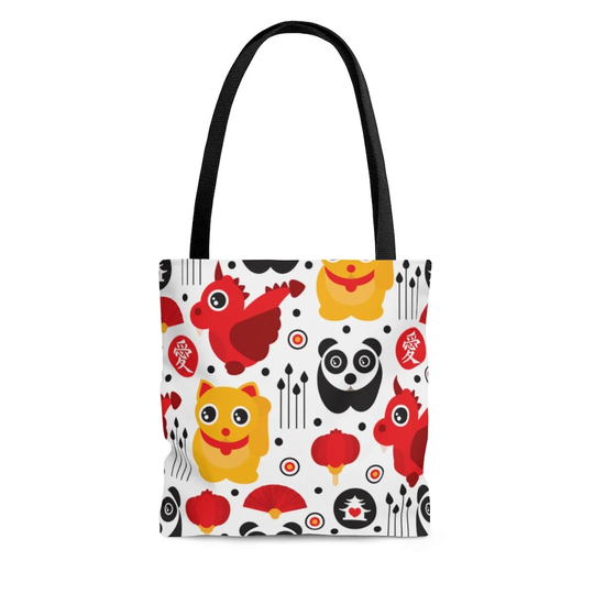 Cute Lucky Cat, Panda, Dragon Tote Bag, Harajuku, Kawaii Style