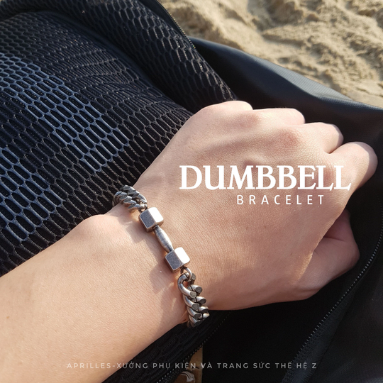 Bracelet For Men, Men Bracelet, Gym, Dumbbell, Chain Pride Anniversary Gift, Birthday Thank You Bridesmaid